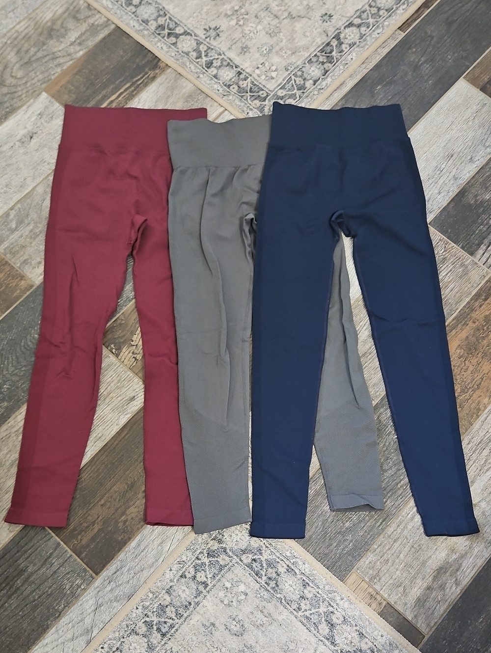 Halara 3-Pack High-Waist Leggings - Navy, Gray, Burgundy